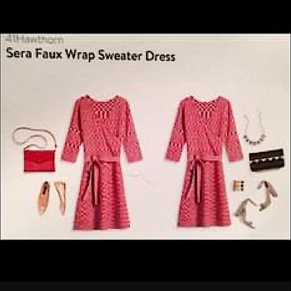 New with tags Red long sleeve wrap dress